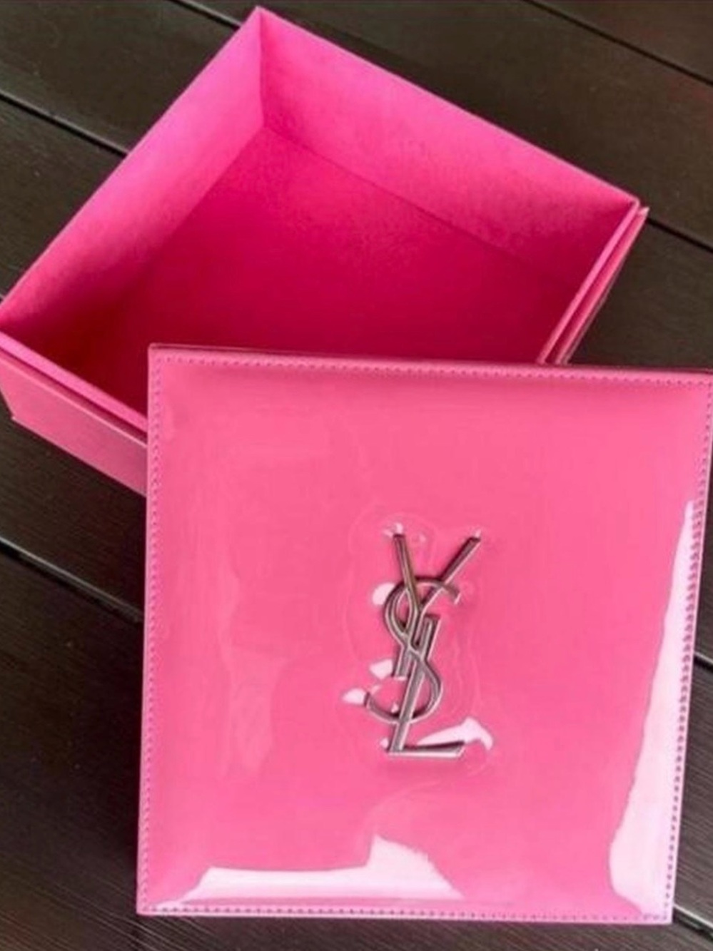 2026 Yves Saint Laurent stunning Pink Patent Leather Logo PR box.